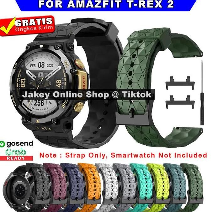 STRAP TALI JAM FOR AMAZFIT T-REX 2 TREX 2 MODEL 3D CUBES SPORT RUBBER