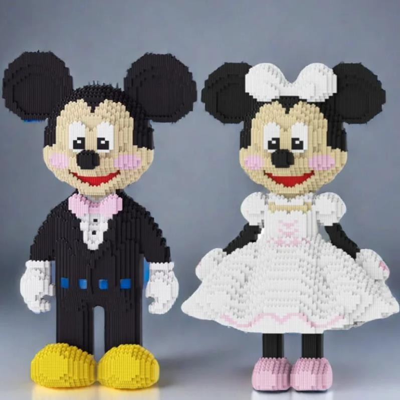 Premium Mickey And Minnie Bricks Mainan / DIY 3D Nano Blocks High Quality