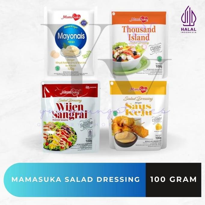 Terlaris [Sachet] Mamasuka Salad Dressing Mayonais / Thousand Island / Saus Keju / Wijen Sangrai 100