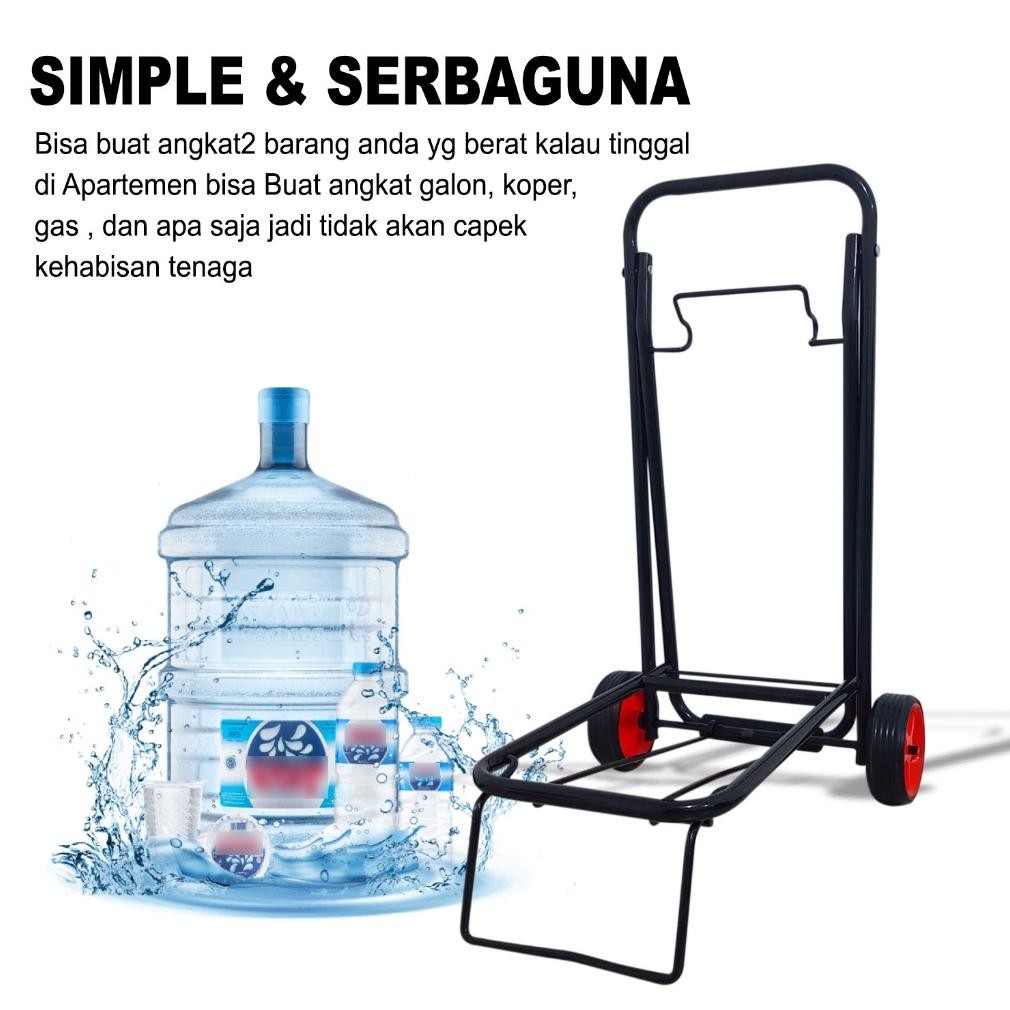 ND Troli Lipat Trolley Galon Gas Angkat Barang Belanja + TALI / Alat Dorongan Kardus Portable Kuat R