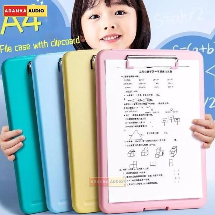 

A4 2 In1 Clipboard + Storage Alas Papan Ujian Papan Jalan Klip Kertas Ujian Clipboard Clip Board