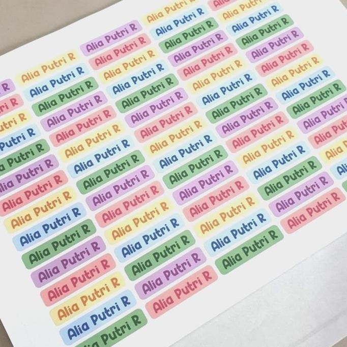 

new stiker label nama untuk di baju kain permanent
