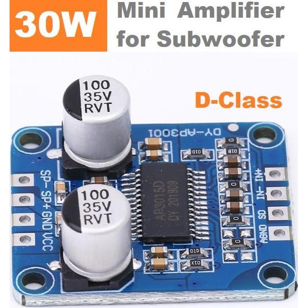Mini HIgh Power Amplifier Mono 30W DIGITAL CLASS D HIFI SUBWOOFER