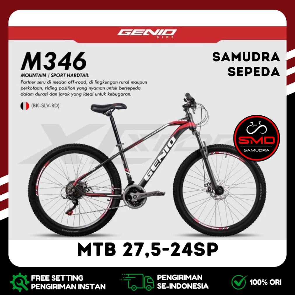 Sepeda Gunung MTB 27.5 United Genio 346 M346 24 Speed Murah BDG AST
