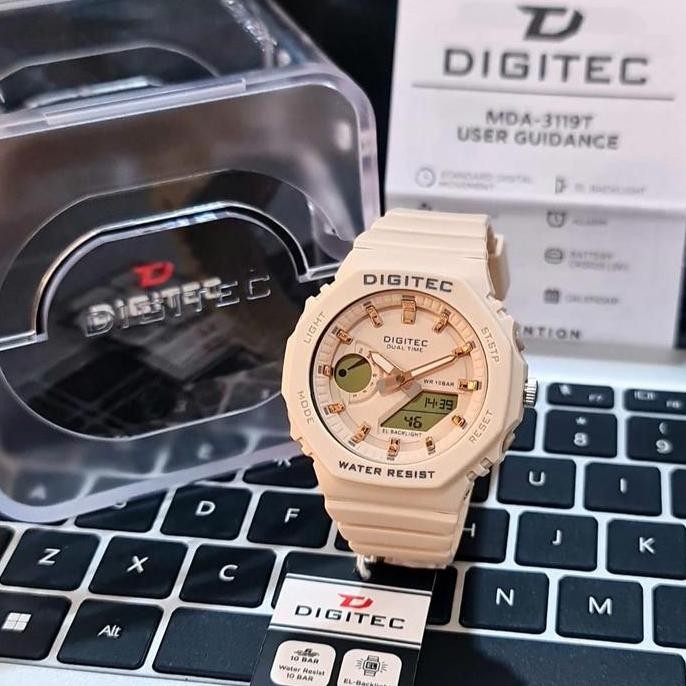 Promo 3119 Jam Tangan Pria Wanita Digitec Original Jam Tangan Rubber Karet Mesin Dualtime Anti Air B