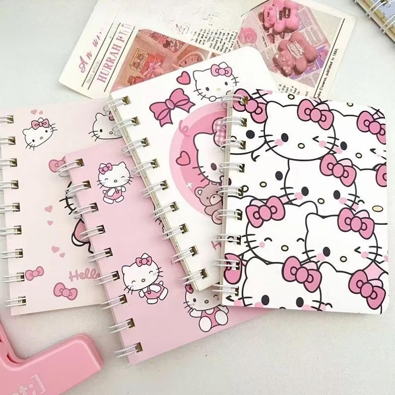 

Random 1Pcs 50 Sheets Sanrio Hello Kitty A7 Coil Notebook Kawaii Workbook Cartoon Notebook School Supplies Holiday Gift Supplie