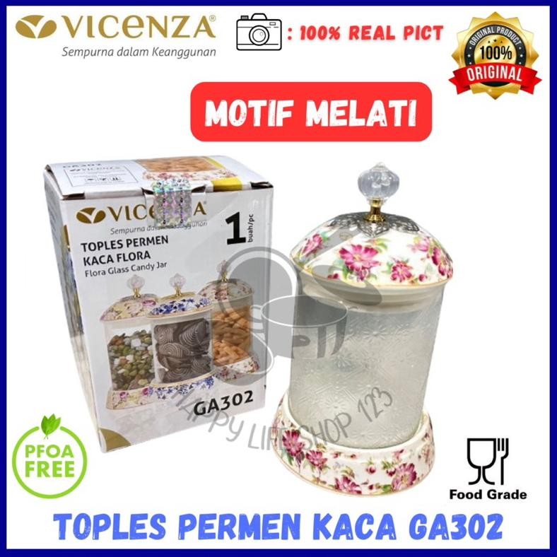 HJK Toples Kaca VICENZA Harga 1pcs / Toples VICENZA GA302 / Toples VICENZA G302 / Toples Permen Kaca