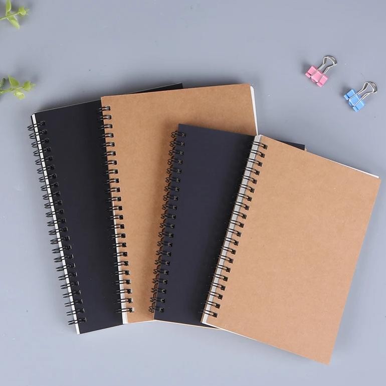 

1 Book Retro Spiral Coil Kraft Paper Notebook Sketchbook Painting Diary Drawing Painting Graffiti Office School Stationery