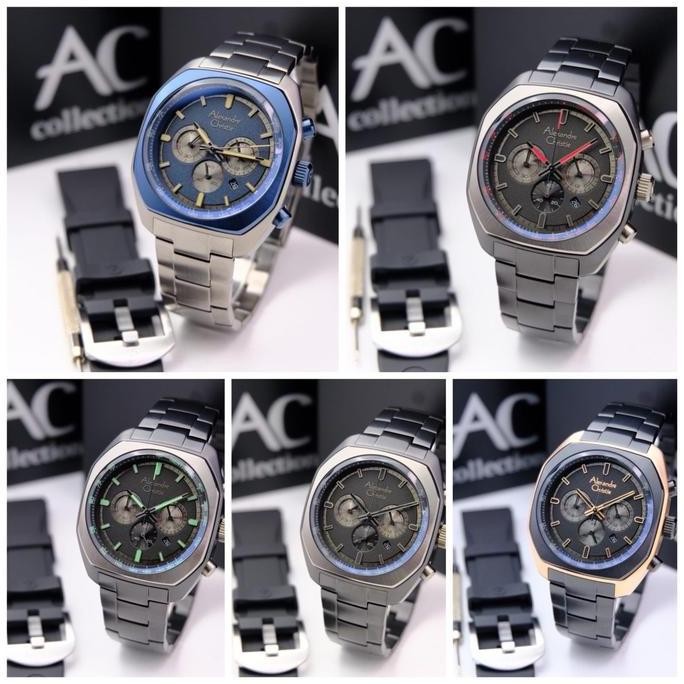 Grosir Jam Tangan Pria Alexandre Christie Ac 6666 Mc / Ac6666 / 6666 Original Chronograph Free Strap