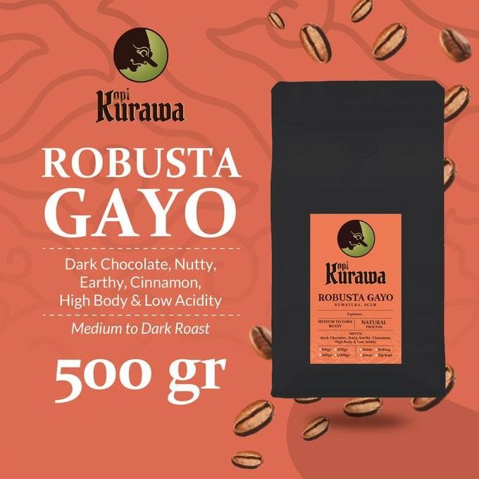 

Kopi Robusta Gayo Aceh Sumatera Coffee Beans Espresso Biji Bubuk 500gr