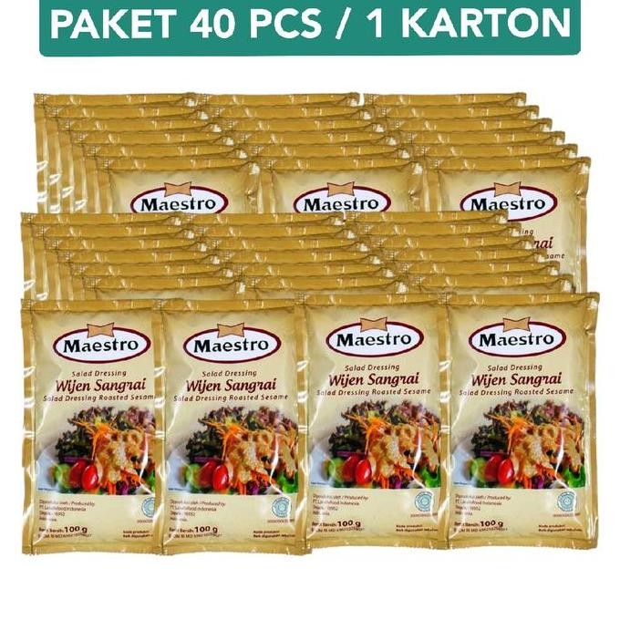 

Terlaris Maestro Salad Dressing Wijen Sangrai 100 G X 40 Sachet Selai Bahan Salad Maestro Bumbu Salad Sayur