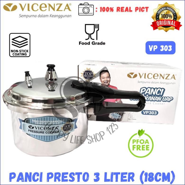 Panci Presto 3 Liter VICENZA / Presto 3 Liter VICENZA / Pressure Cooker 3 Liter VICENZA