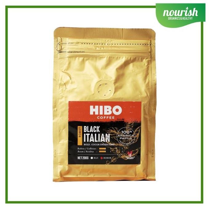 

Hibo, Organic Coffee Black Italian 200gr / Kopi organik arabica BUBUK