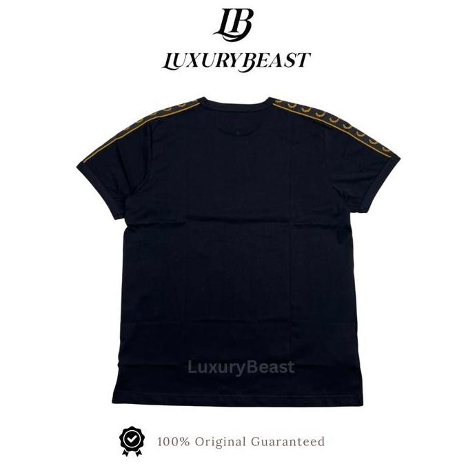 Murah Fred Perry Gold Taped Ringger Tee Black 100% Original Authentic