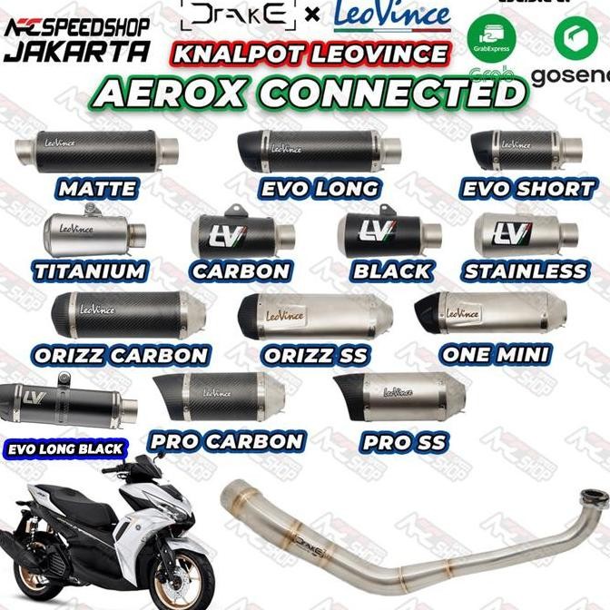 KNALPOT HEADER R9 Drake Aerox Connected + SILENCER LEOVINCE