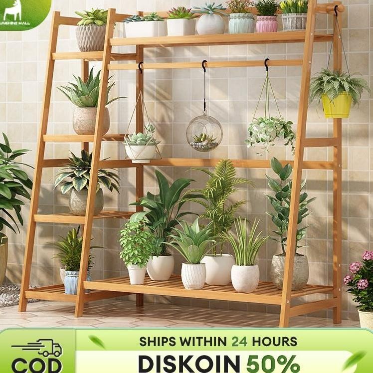 Rak Bunga 4 Susun Rak Bunga 150cm Tempat Bunga Raksasa Rak Taman Rak bunga kayu