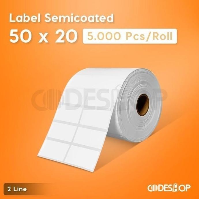 

new label semicoated 50x20 mm stiker printer argox postek zenpert sato