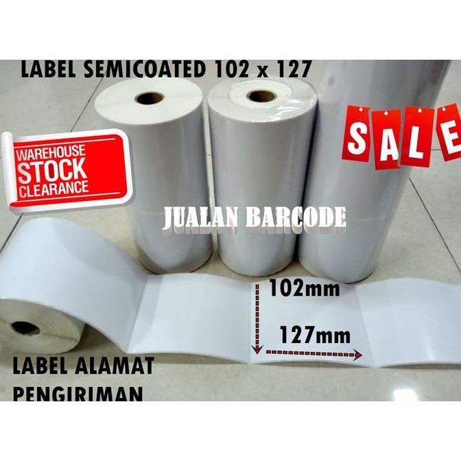 

new stiker label semicoated 102x127 102 x 127 mm | 4 inch x 5 inch | 4"x5