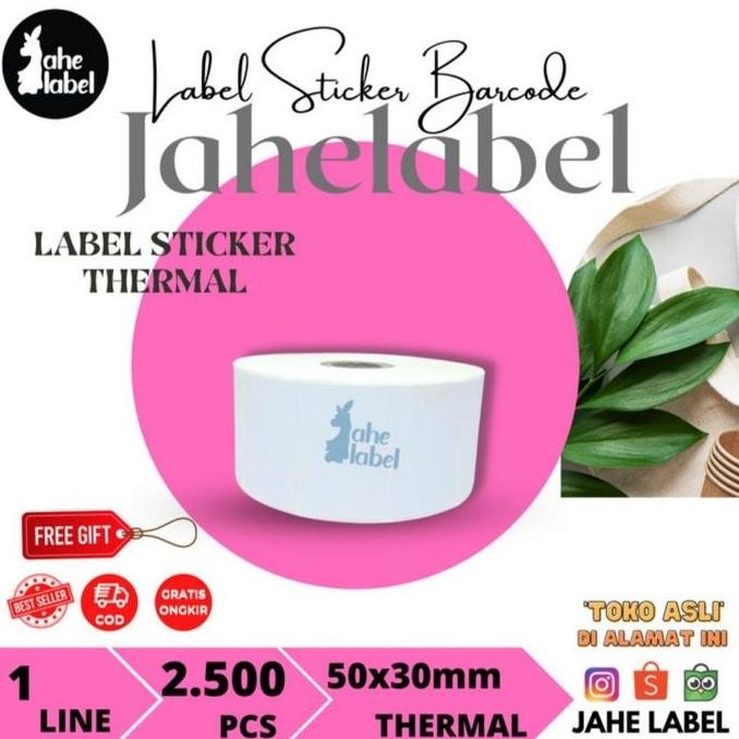 

new label stiker thermal 50x30 mm 1 line