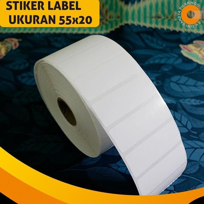 

new stiker label semicoated ukuran 55x20 mm