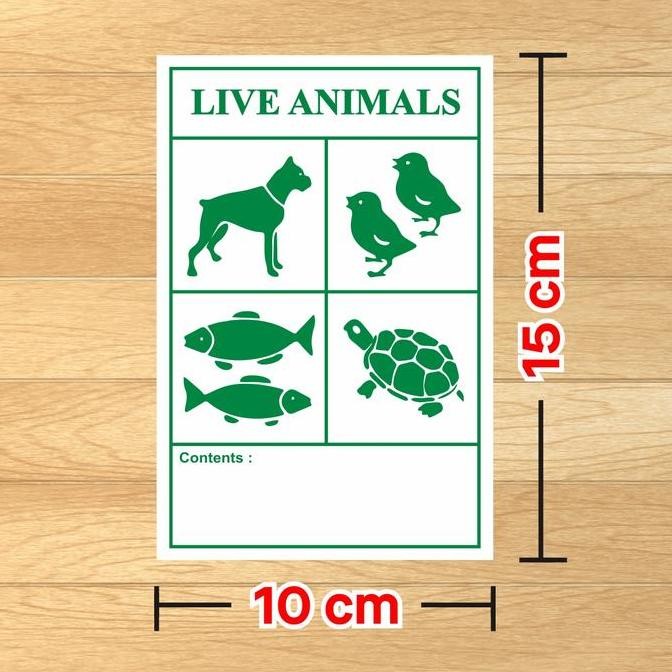 

new sticker label pengiriman live animal stiker hewan 15 x 10 cm (100 pcs)