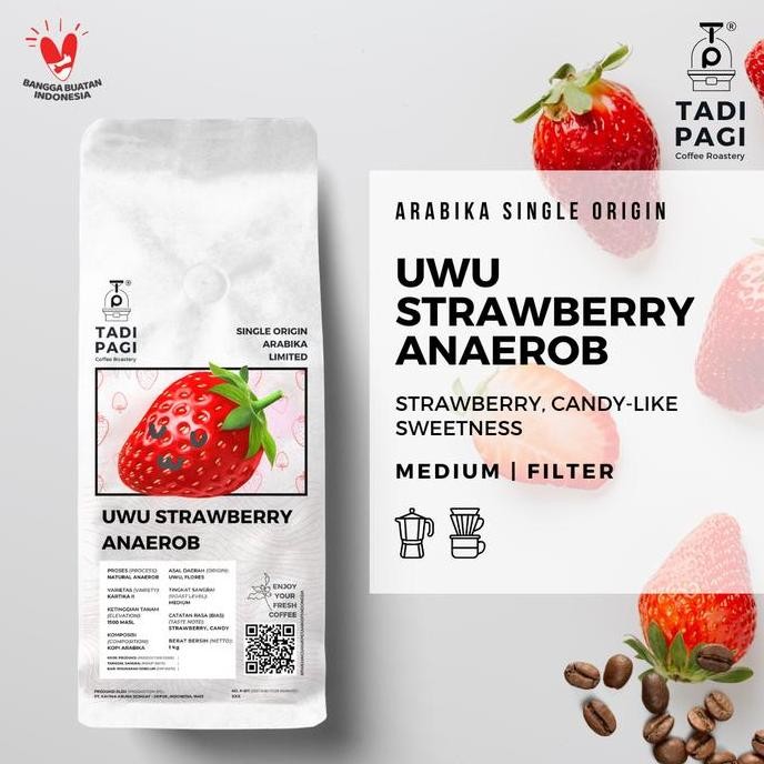 

ARABIKA UWU STRAWBERRY 200 GR ROAST BEAN COFFEE - KOPI BIJI MATANG TERMURAH
