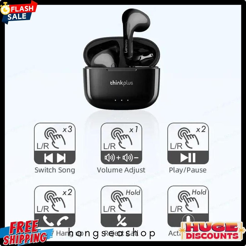 Thinkplus Lenovo Lp40 Pro Earphone Tws Gaming Bluetooth 100%Ori Wireless Headphone Warranty Earbuds 