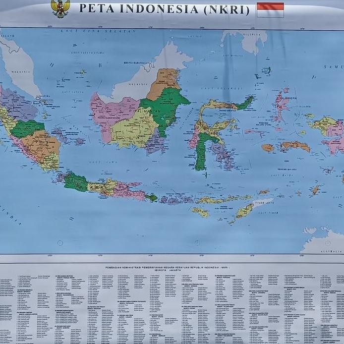 

ready stock Peta Indonesia ukuran 102 x 72cm lembaran