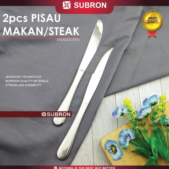

Produk Baru!! SUBRON 2pcs Pisau Steak Stainless Pisau Makan Selai Roti Oles Mentega