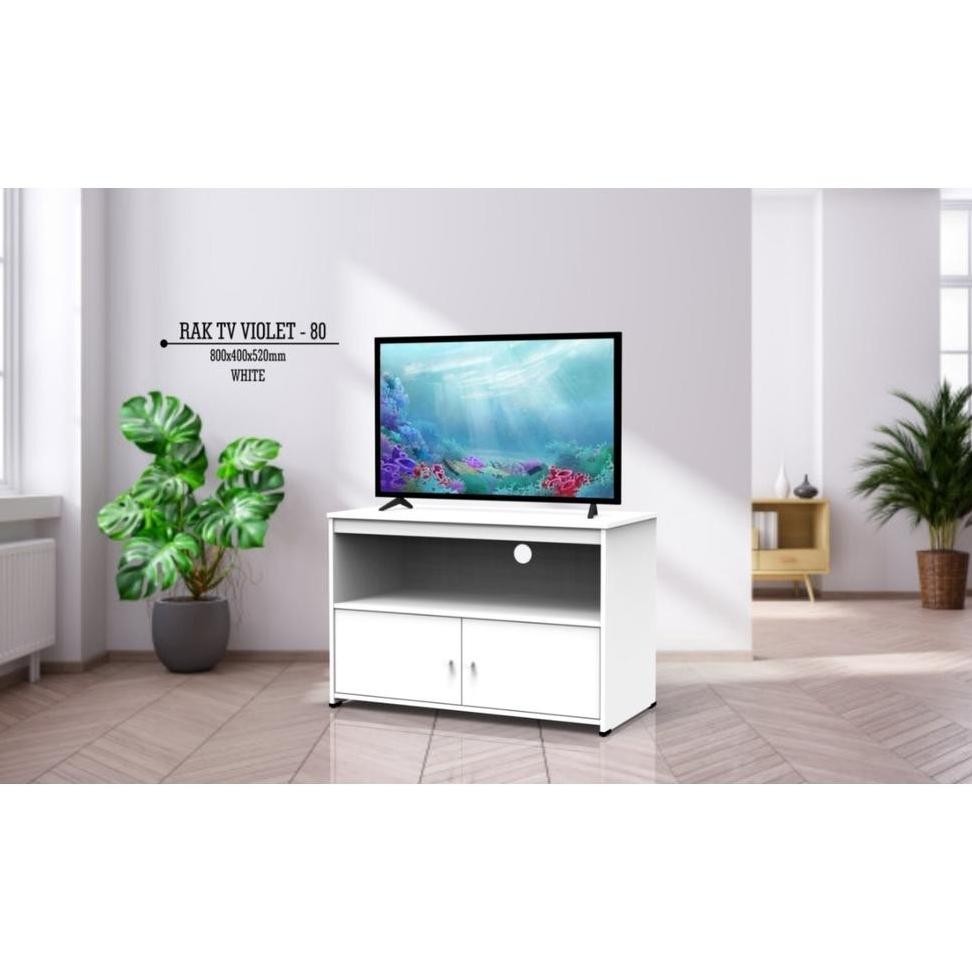RAK TV MODERN MINIMALIS PUTIH / RAK TV VIOLET - 80