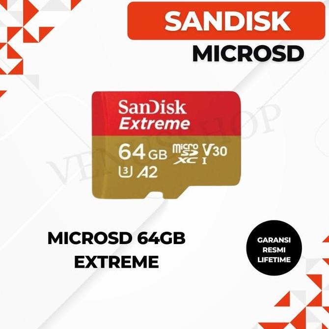 TERMURAH - SANDISK EXTREME MICROSD 64GB 160MB/S -MICROSD EXTREME 64 GB 160 MBPS