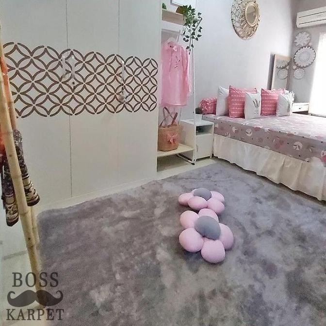 Karpet Bulu Rasfur Lantai Ruang Tamu Kamar Tidur Anti Slip Ukuran 200x150 Tebal 4.5cm