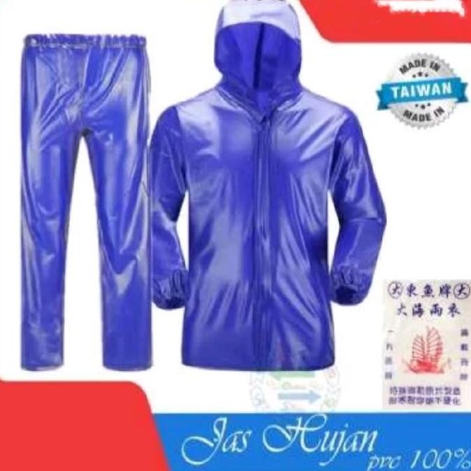 Jas hujan & Mantel Nelayan & Taiwan bahan karet pvc tidak mudah sobek murah