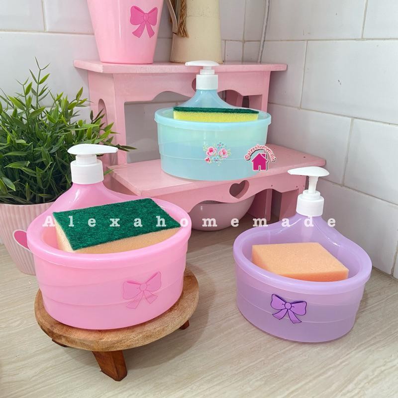 Ausat_ Tempat Sabun Cuci Piring Viral Unik (Pink, Putih, Hijau)