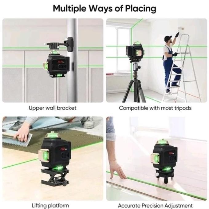 Jld Laser Line Level Laser Garis Water Pas 4D 16 Line Pakai Remot