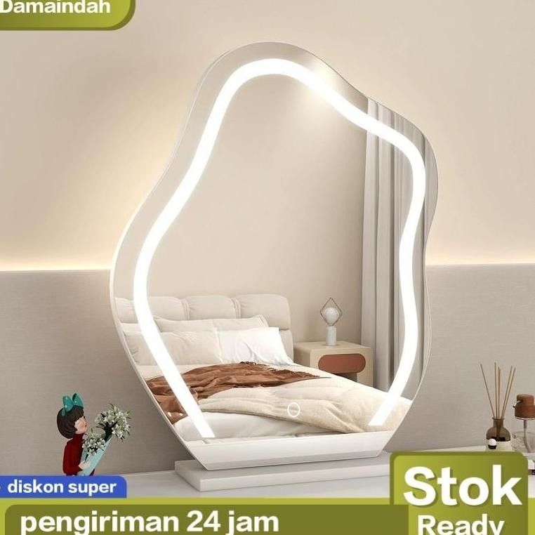 Cermin Awan / Cermin Rias Meja Rias / Cermin Rias LED / Cermin Rias Duduk / Cermin Oval Penginderaan