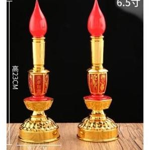 Promo Lampu Led Lilin Listrik Warna Emas Double Gun Lampu Lilin Led Lampu Dupa Hiolo Set Lilin Semba