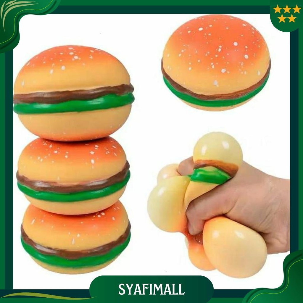 Hokiterus21 Squishy Burger Replika Burger Mainan Masakan Hamburger Squishy Jumbo S041 Gratis Ongkir