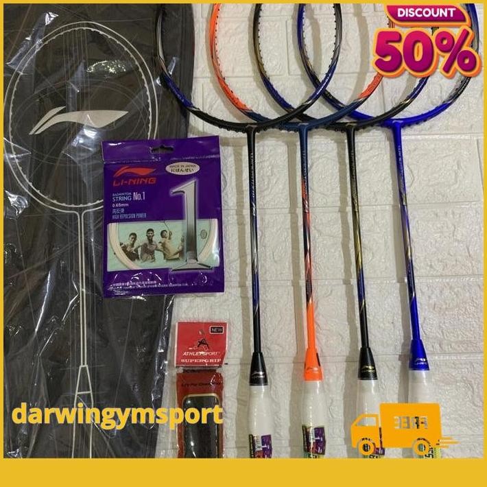 RAKET BADMINTON LINING NEW COLOUR WS WINDSTORM 74 FULL SET ORIGINAL DIJAMIN GRATIS ONGKIR