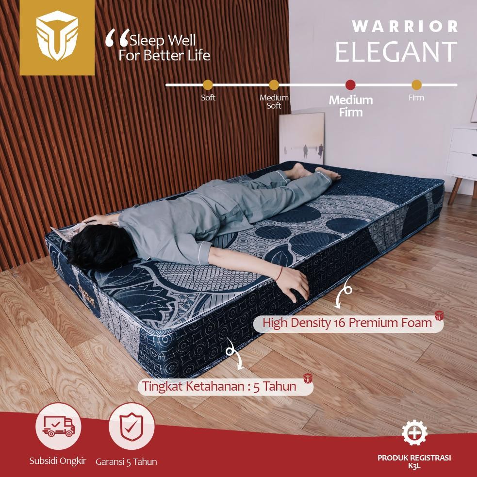 Kasur Busa WARRIOR ELEGANT 200 x 90 cm Tebal 20cm Foam Mattress Box Original (Single Size)