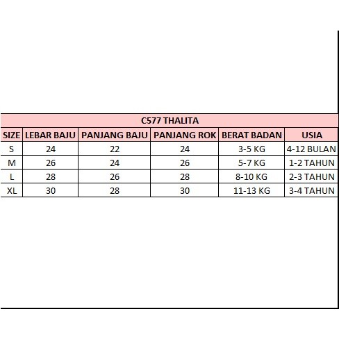 Premium D4 Setelan Anak Perempuan Thalita C577