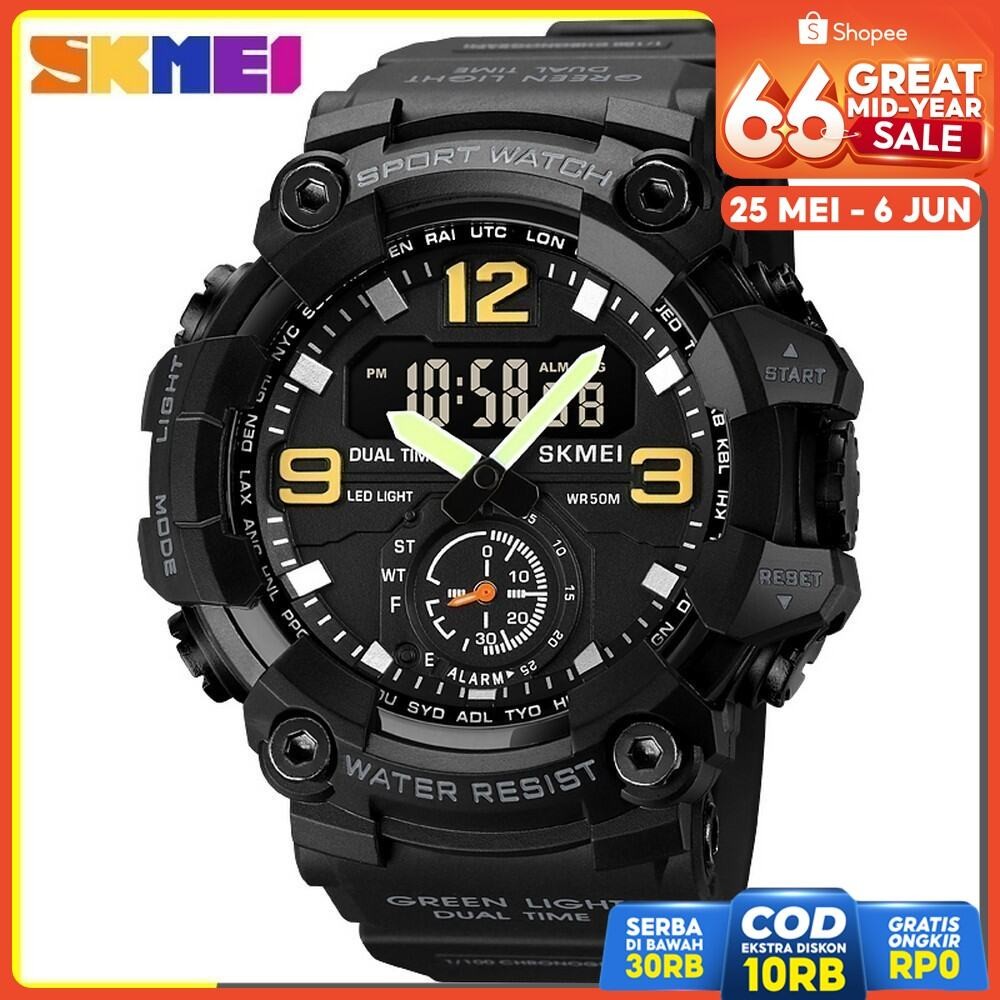 Jam Tangan Pria SKMEI 1965 Sport, Keren, Solid, Tentara, Dualtime