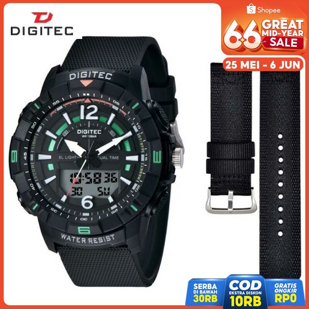 Jam Tangan Pria Dual Time Digitec DA-2130T / 2130 Fashion Outdoor Original Anti Air
