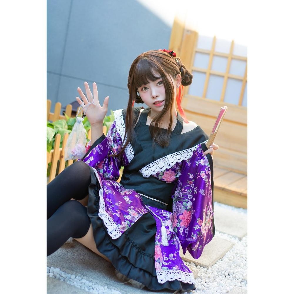 YZ CC-20 black sailor yukata kimono lolita waloli cosplay costume kostum