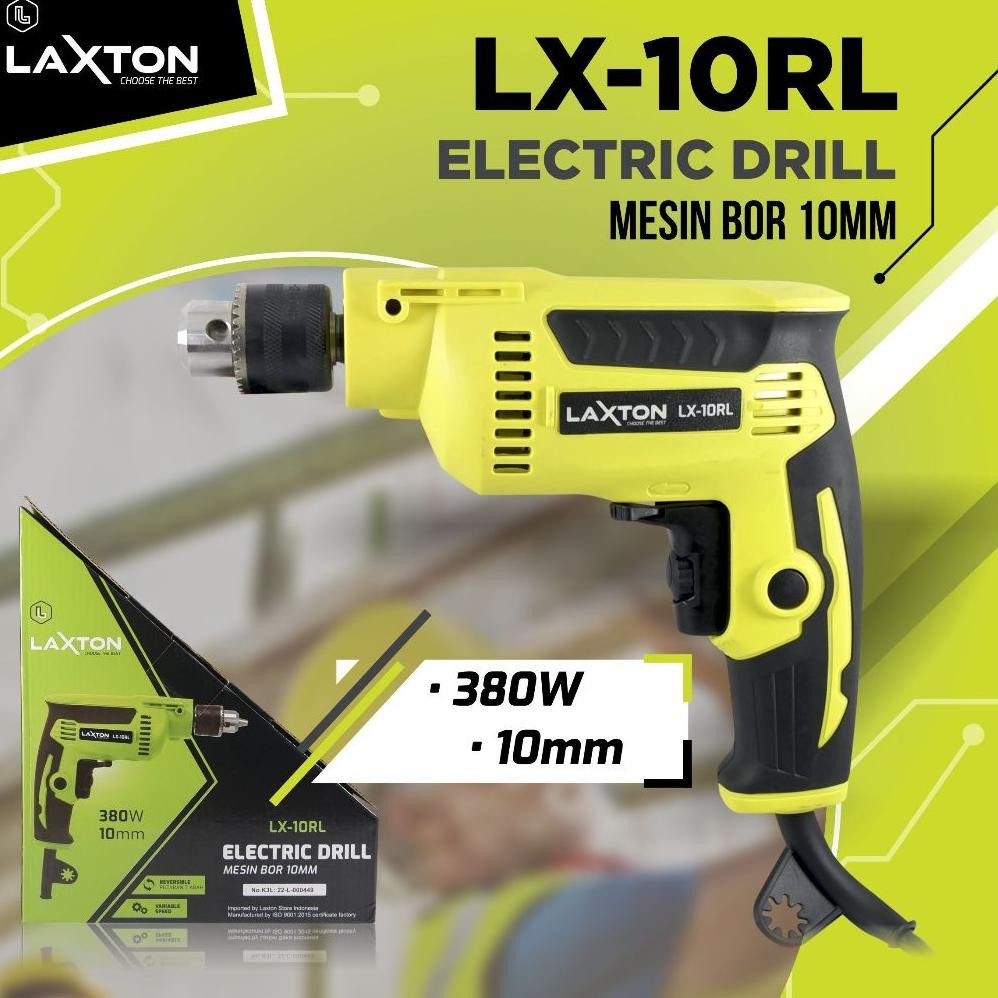 RADEN laxton mesin bor listrik tangan 10mm bolak balik Murah banget Lx-10rl
