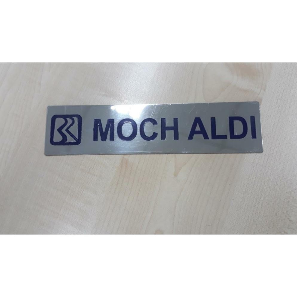 

terlaris rikrikgemi - papan nama meja bank / name desk stainless grafir murah
