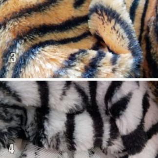 YZ Kain Bulu Rasfur 10mm Motif Cheetah Pelangi Loreng Zebra Jerapah Sapi Hewan
