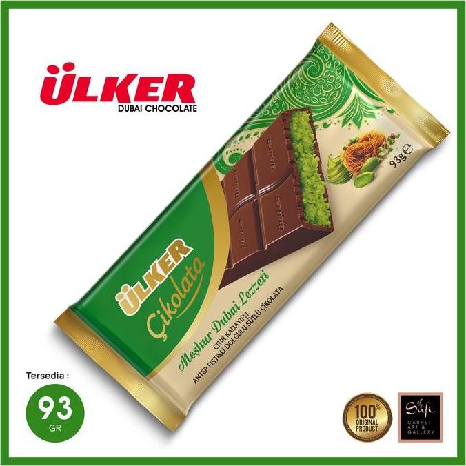

Sale Coklat Dubai Ulker Pistachio Dubai Chocolate Kunafa Original Premium Turki 93 Gr