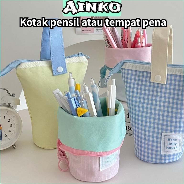 

Hot Sale Pencil Case Tempat Pensil Berdiri Standing Pen Case Pouch Bag Makeup