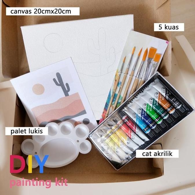

Termurah Paket Melukis Aesthetic Paint By Number 20 x 20 painting kit Komplit